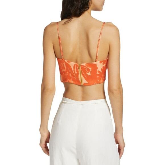 Ramy Brook Charlotte Floral Twisted Crop Tank Top - 2 - Picture 3 of 5